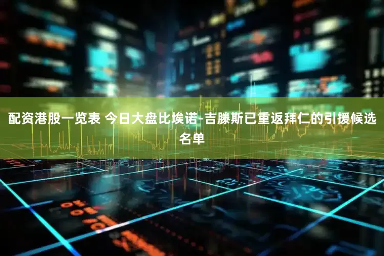 配资港股一览表 今日大盘比埃诺-吉滕斯已重返拜仁的引援候选名单